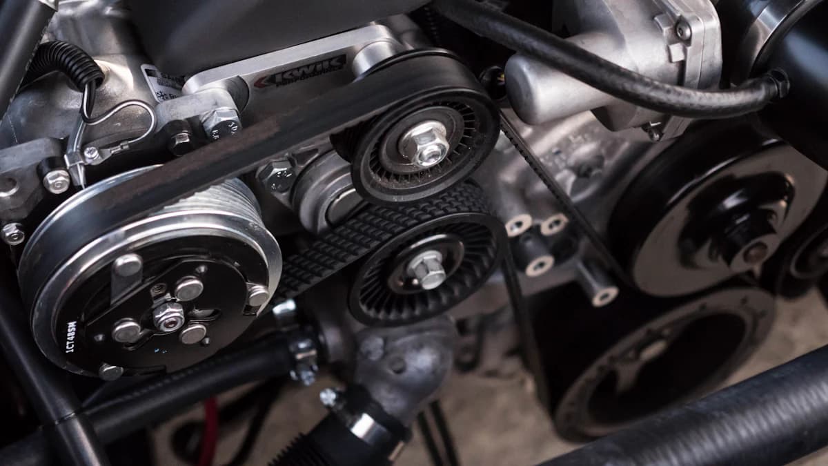 Car engine in a repair shop