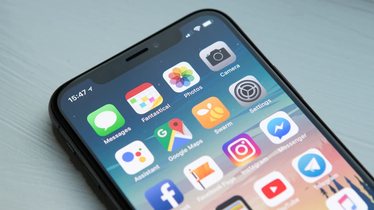 Smartphone with apps and notifications
